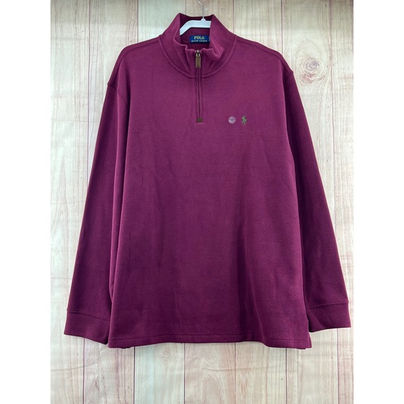 Polo Ralph Lauren Other - Polo Ralph Lauren Men's XXL Burgundy Quarter Zip Sweatshirt Classic Fit Cotton